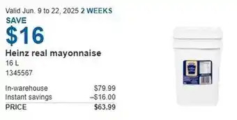 Costco Heinz real mayonnaise offer