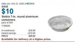 Costco Stobia round aluminum containers offer