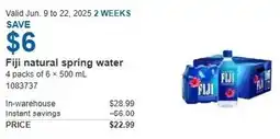 Costco Fiji natural spring water offer