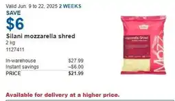 Costco Silani mozzarella shred offer