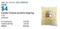 Costco Castle cheese poutine topping offer