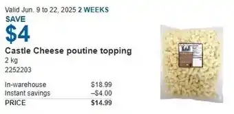 Costco Castle cheese poutine topping offer