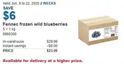 Costco Fennec frozen wild blueberries offer