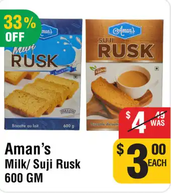 Iqbal Foods Aman's milk suji rusk offer