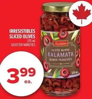 Metro Irresistibles sliced olives offer