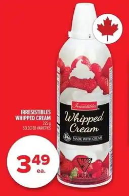 Metro Irresistibles whipped cream offer