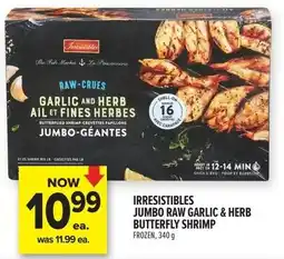 Metro Irresistibles jumbo raw garlic & herb butterfly shrimp offer