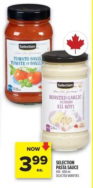 Metro Selection pasta sauce offer