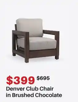Dot Furniture Denver Club Chair in Brushed Chocolate offer