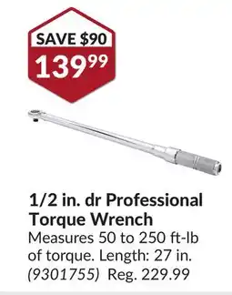 Princess Auto 1/2 in. dr Professional Torque Wrench offer