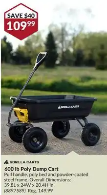 Princess Auto 600 lb Poly Dump Cart offer