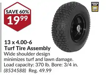 Princess Auto 13 x 4.00-6 Turf Tire Assembly offer