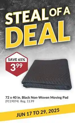 Princess Auto 72 x 40 in. Black Non-Woven Moving Pad offer