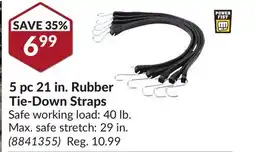 Princess Auto 5pc 21 in.Rubber Tie-Down Straps offer