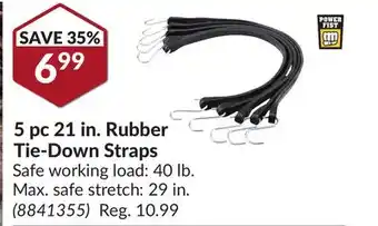 Princess Auto 5pc 21 in.Rubber Tie-Down Straps offer