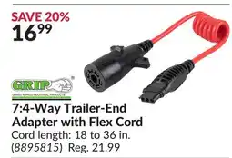 Princess Auto 7:4-Way Trailer-End Adapter with Flex Cord offer