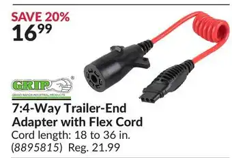 Princess Auto 7:4-Way Trailer-End Adapter with Flex Cord offer
