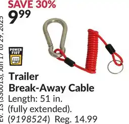 Princess Auto Trailer Break-Away Cable offer
