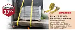 Princess Auto 2 in. x 27 ft 10,000 lb Ratchet Tie-Down Strap offer