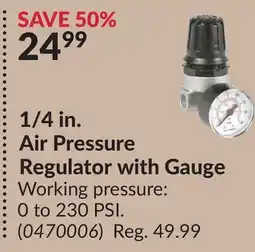Princess Auto 1/4 in. Air Pressure Regulator with Gauge offer