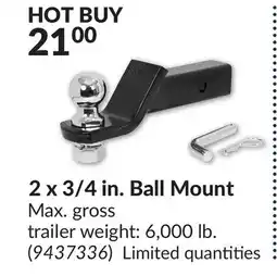 Princess Auto 2x3/4 in. Ball Mount offer