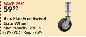 Princess Auto 8 in. Flat-Free Swivel Gate Wheel offer