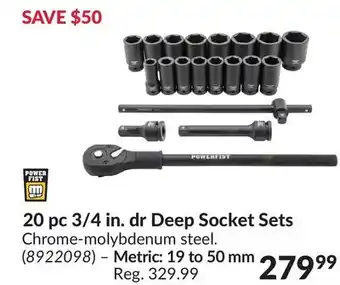 Princess Auto 20 pc 3/4in.dr Deep Socket Sets offer