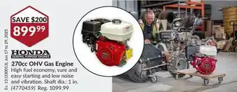 Princess Auto 270cc OHV Gas Engine offer