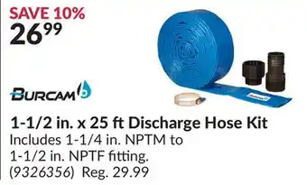 Princess Auto 1-1/2 in. x 25 ft Discharge Hose Kit offer