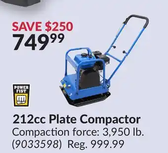 Princess Auto 212cc Plate Compactor offer