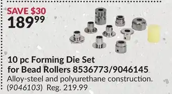 Princess Auto 10 pc Forming Die Set for Bead Rollers 8536773/9046145 offer
