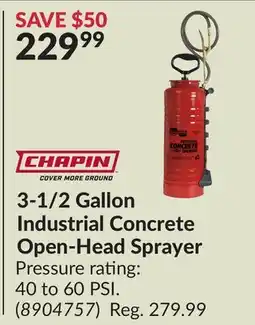 Princess Auto 3-1/2 Gallon Industrial Concrete Open-Head Sprayer offer