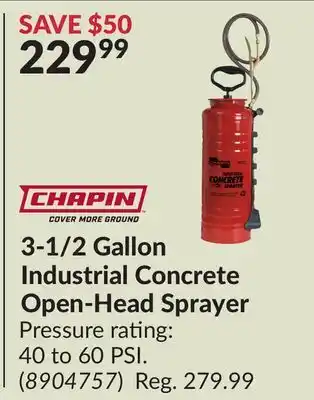 Princess Auto 3-1/2 Gallon Industrial Concrete Open-Head Sprayer offer