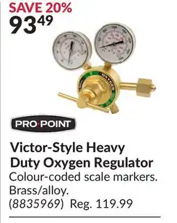 Princess Auto Victor-Style Heavy Duty Oxygen Regulator offer