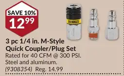 Princess Auto 3pc1/4in.M-Style QuickCoupler/PlugSet offer