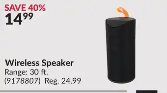 Princess Auto Wireless Speaker offer
