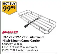 Princess Auto 53- 1/2 x 19-1/2 in. Aluminum Hitch-Mount Cargo Carrier offer