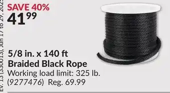 Princess Auto 5/8 in. x 140 Braided Black Rope offer