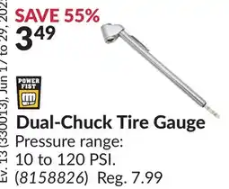 Princess Auto Dual-Chuck Tire Gauge offer