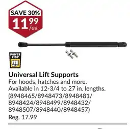 Princess Auto Universal Lift Supports offer
