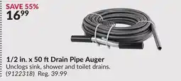 Princess Auto 1/2 in. x 50 ft Drain Pipe Auger offer