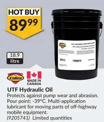 Princess Auto UTF Hydraulic Oil offer