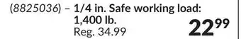 Princess Auto 1/4 in. Safe working load: 1,400 LB offer