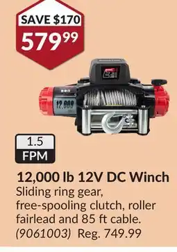 Princess Auto 12,000 lb 12V DC Winch offer