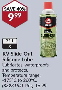 Princess Auto RV Slide-Out Silicone Lube offer