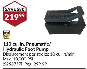 Princess Auto 110 cu. in. Pneumatic/ Hydraulic Foot Pump offer