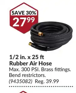 Princess Auto 1/2 in. x 25 Rubber Air Hose offer