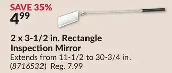 Princess Auto 2x3-1/2 in. Rectangle Inspection Mirror offer