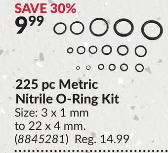 Princess Auto 225 pc Metric Nitrile O-Ring Kit offer