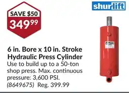 Princess Auto 6 in. Bore x 10in. Stroke Hydraulic Press Cylinder offer